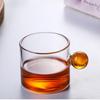 Cute Round Handle Transparent Glass Beverage Cup