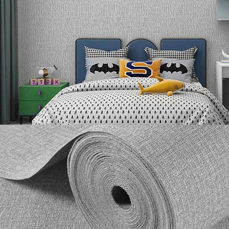 Papel Pintado 3D XPE Color Sólido Lino 3m Autoadhesivo Impermeable y a Prueba de Humedad Dormitorio Sala de Estar Fondo Decoración del Hogar
