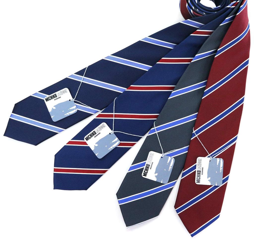 Brand Necktie Made in Japan Silk Jacquard Weave Regimen Stripe [Michiko London] 100% (A Pattern Wine)