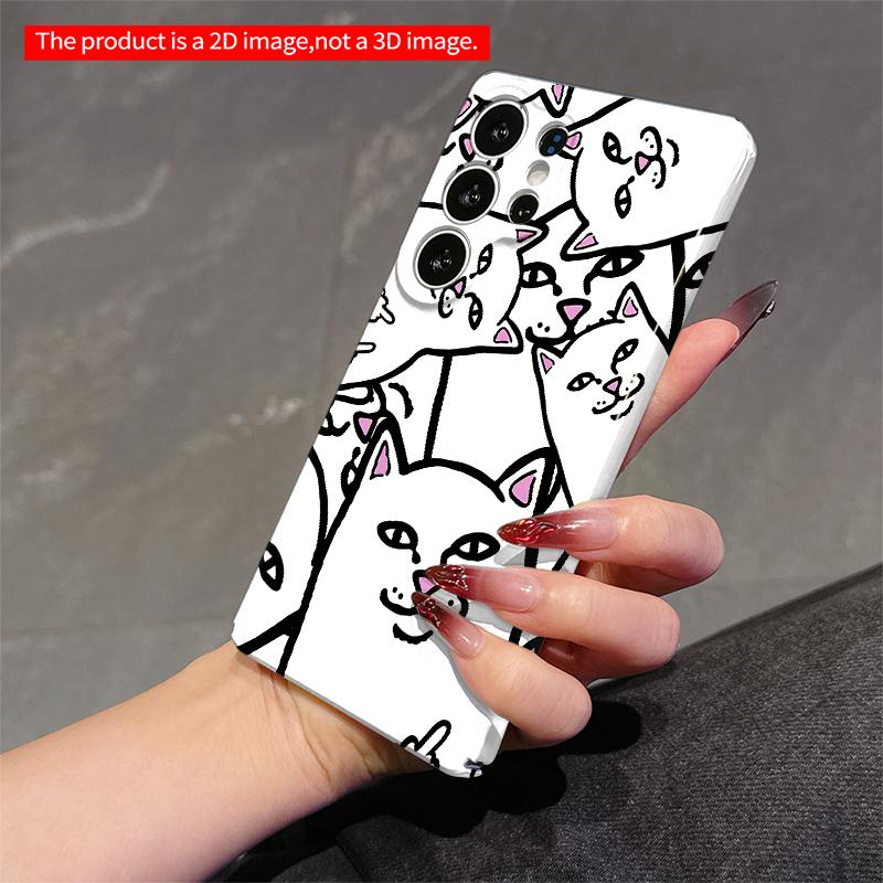 2DFlat Samsung phone case Cute Animal Faces Pattern Phone Case Applicable to Galaxy S23 S24 S25ULTRA S26 A12 A14 A15 A16 A54 A55