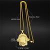 Hamsa Hand of Fatima Scripture Pendant Necklace for Women Men Stainless Steel Gold Color Hebrew Judaism Je Chain Jewelry