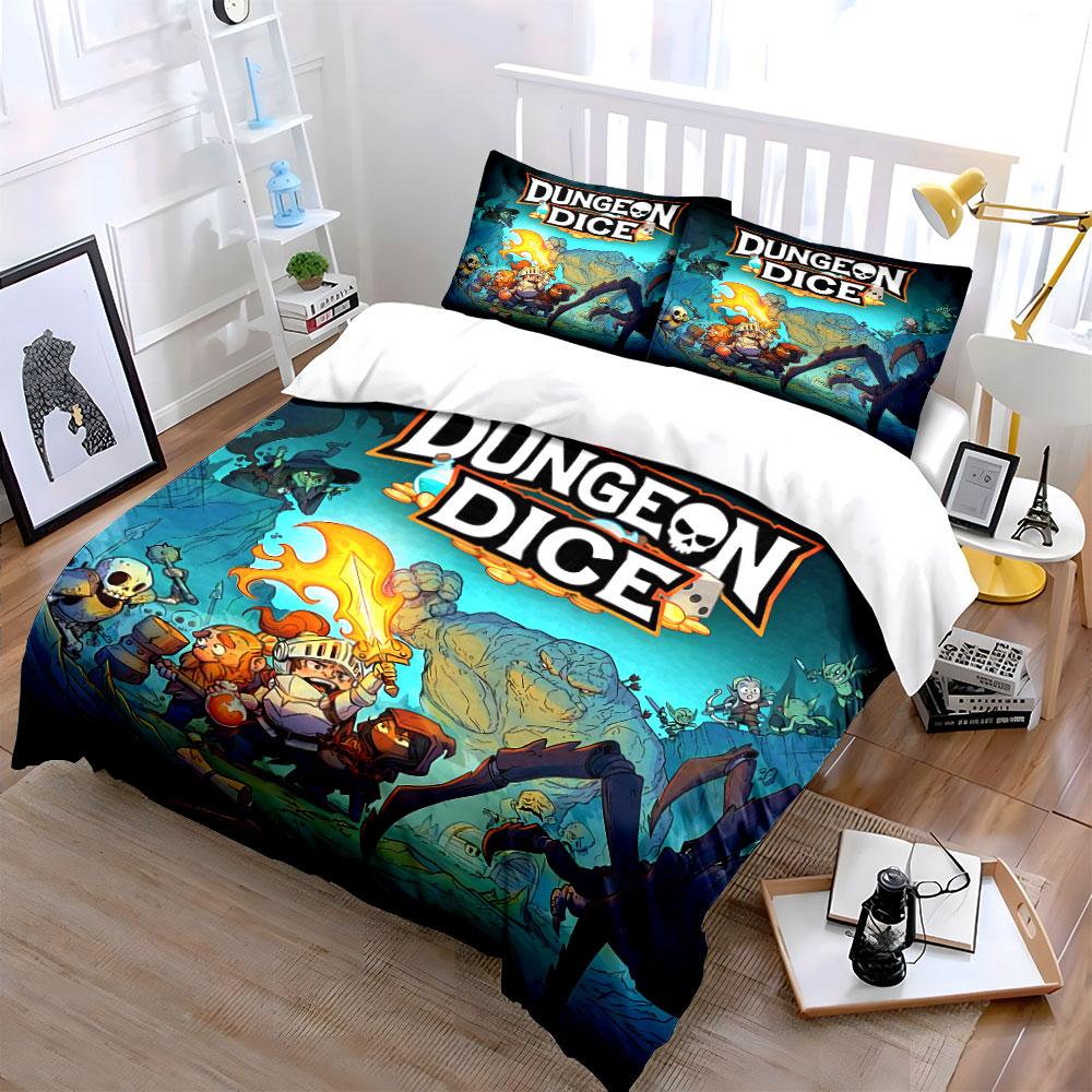 Dungeon Adventure Fantasy Art Bedding Duvet Cover Set Duvet Cover Pillowcases (1*Duvet Cover 2*Pillowcases, without duvet insert)