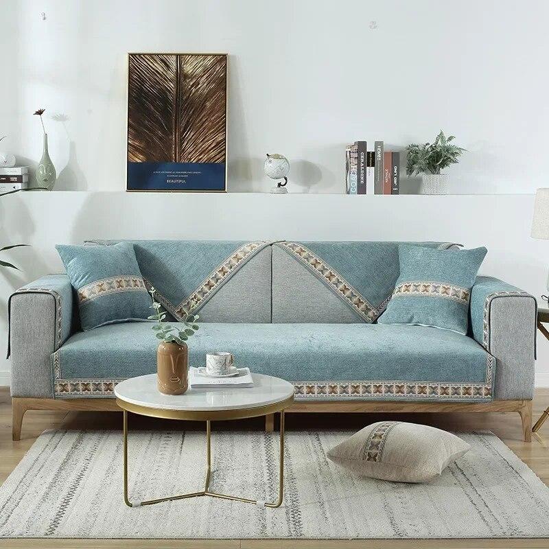 

Классический чехол для дивана, подушка из синели, защитный чехол для дивана-полотенца, противоскользящий кожаный универсальный чехол для углового дивана на заказ 70x70cm 1pcs