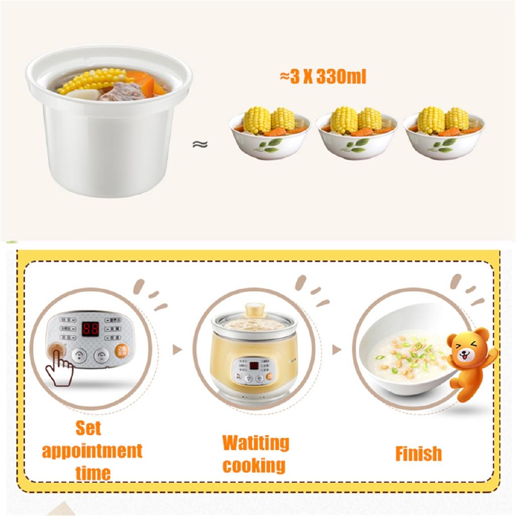 Ceramic Fully Automatic Soup Pot Congee Bird's Nest Stew Pot Mini Multi-function Safe Slow Cooker Electric Slow Cooker