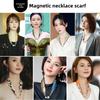 Chinese Retro Multi-Functional Magnetic Women'S Silk Scarf Small Strip Diamond Magnetic Buckle Small Scarf