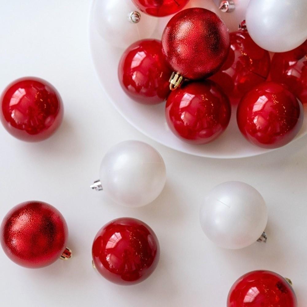 24pcs/set Electroplated Christmas Hanging Ball Shatterproof Xmas Tree Ornaments  Photographic Props