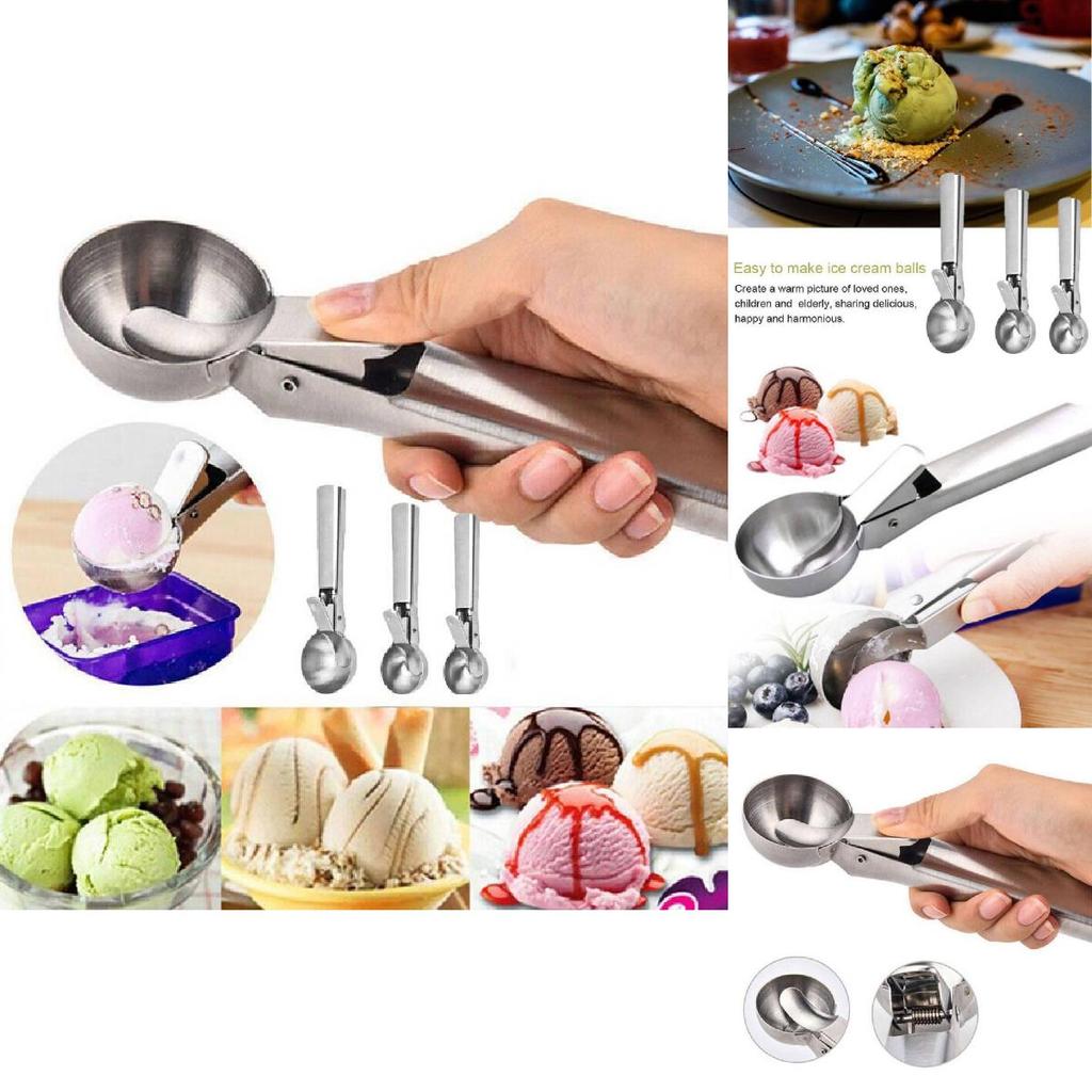 Hochwertiger Eisportionierer aus Edelstahl mit komfortablem Griff und stilvollem Design für müheloses Servieren