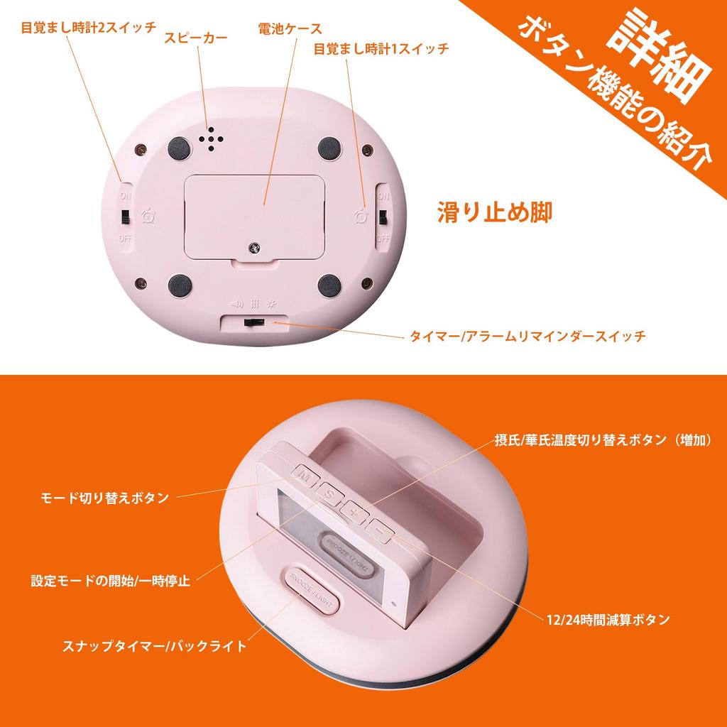 Vibrating Alarm Clock, Guaranteed to Wake You Up, Double Alarm, Backlight, Snooze Function, Under-Pillow, Blue