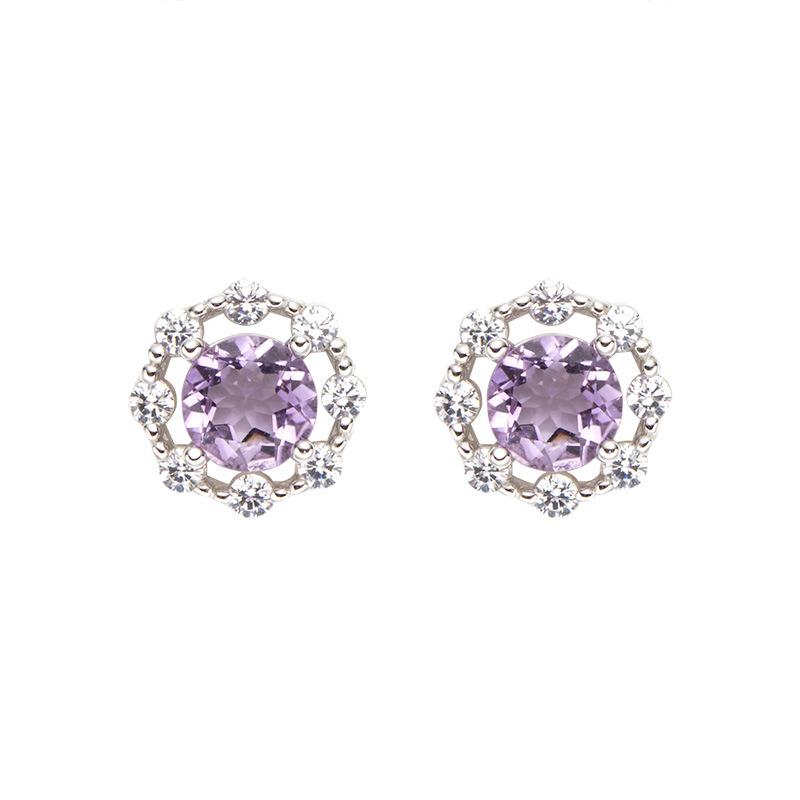 S925 Sterling Silver Natural Topaz Citrine Amethyst Olive Garnet Color Treasure Ring Women'S Jewelry Set Earrings
