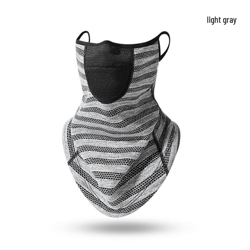 

Мужская зимняя флисовая маска для лица для велоспорта с удлиненной грудью и ветрозащитной бархатной подкладкой One Size светло-серый