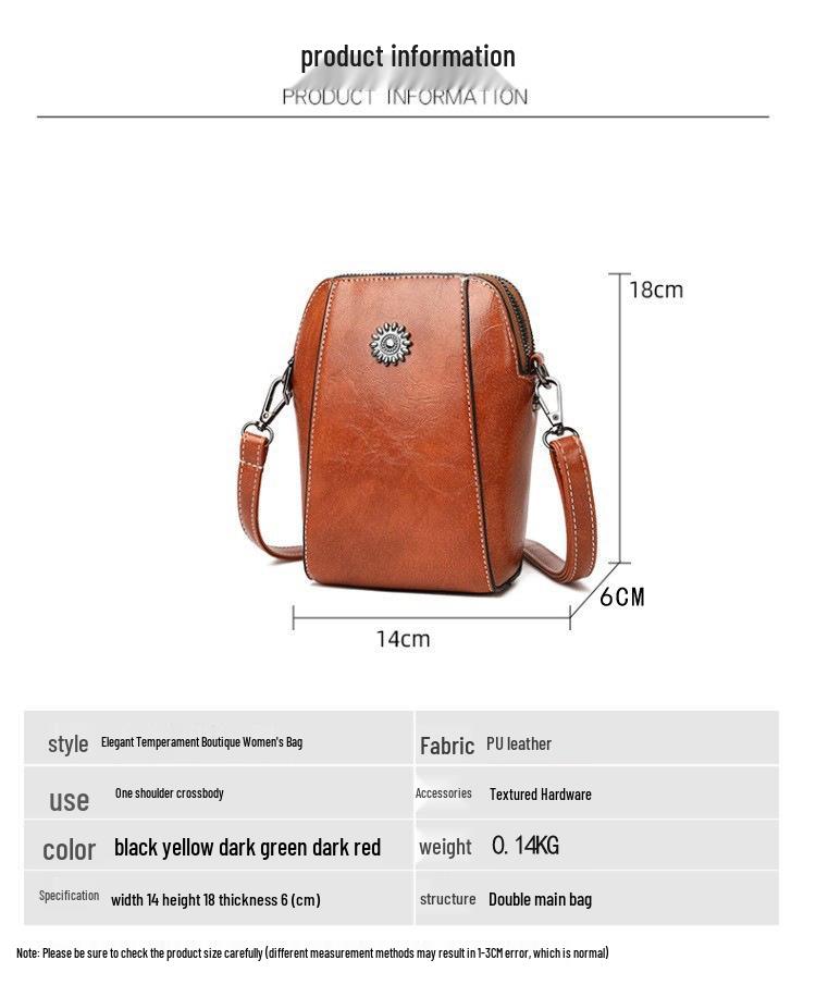 Wasserdichte Crossbody-Tasche im Retro-Stil für Damen - Mini-Handy & Große Kapazität Toilettenartikel-Umhängetasche