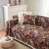 Sofa Towel Anti-cat Scratch Jacquard Iris Flower Retro Festive Festival Thick Sofa Blanket