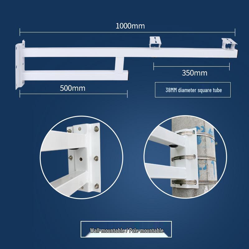One Meter Outdoor Camera Wall Mount Bracket with Horizontal Arm and Thickened Square Tube