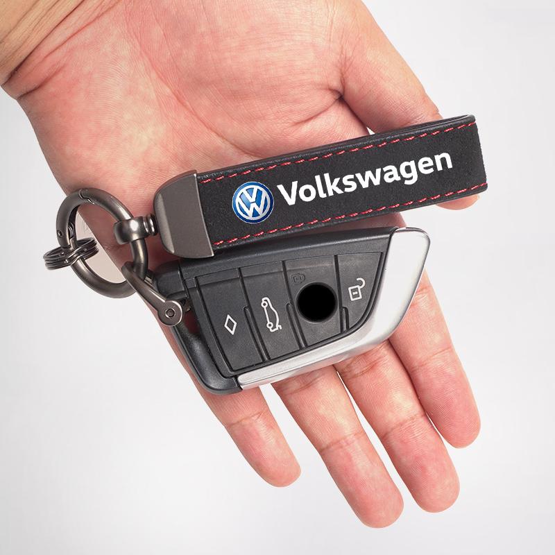 2026 Suede Key Ring Sport Car Keychain Custom Gift With Emblem For VW Golf Polo Tiguan Touran GTI Jetta Passat CC T5 Magotan GTD Hp9
