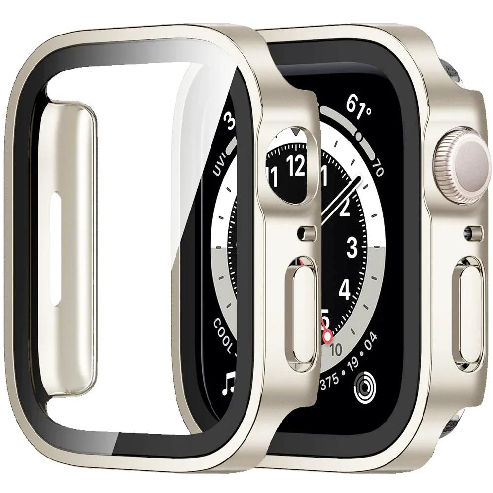 2PCS Waterproof Case for Watch 7 8 9 45mm 41mm-44-40mm Bumper Screen Protector 2 PACK Edge Cover iWatch 5 SE 6 Accessories