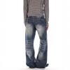 Trendy new American retro washed old destructive jeans men's and women's summer loose and versatile wide-leg pants tide