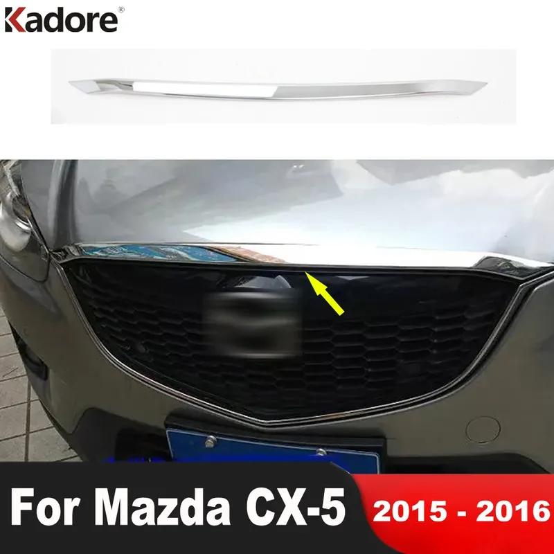 For Mazda CX-5 CX5 2015 2016 Chrome Car Front Hood Engine Cover Trim Bonnet Grill Boot Lip Molding Garnish Strip Accessories