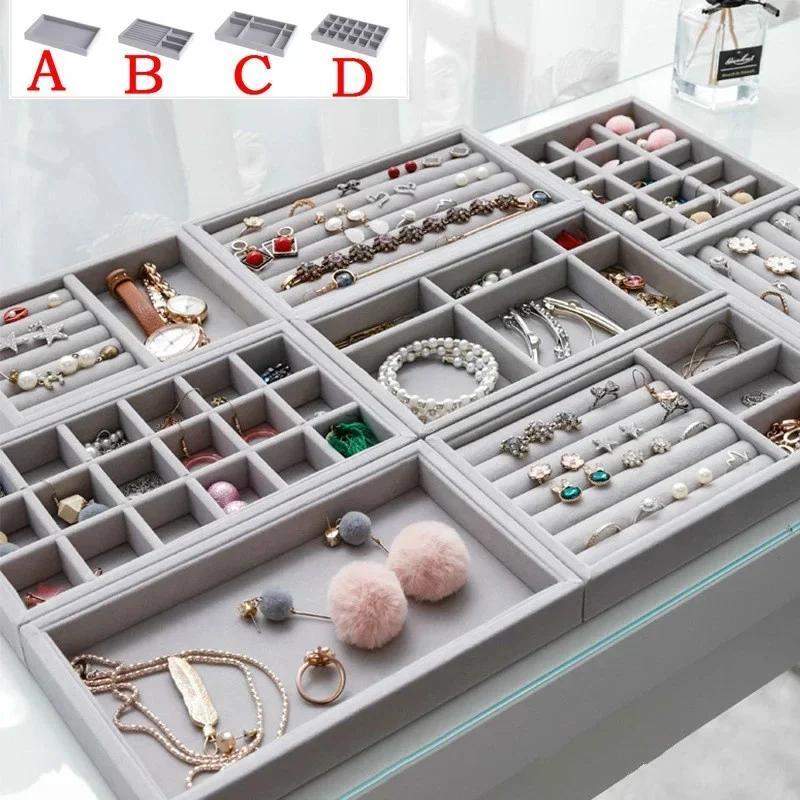 Jewelry Organizer Jewelry Storage Tray Display Holder Ring Bracelet Necklace Storage Box Showcase Drawer Organizer Trays