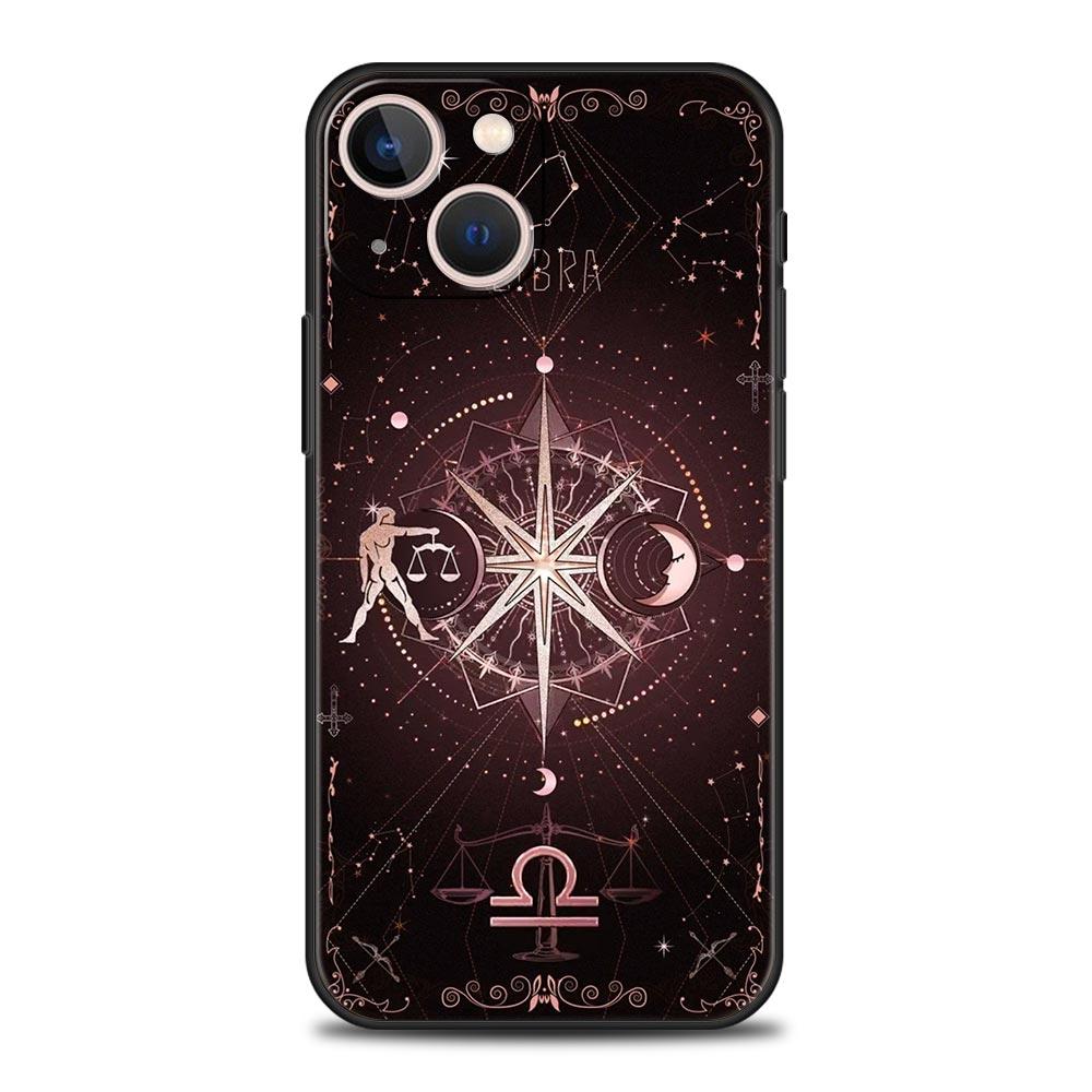 Constellation Phone Case For iPhone 17 16 15 Pro Max 11 12 13 14 7 8 Plus SE 2020 X XR XS Cover Soft Black