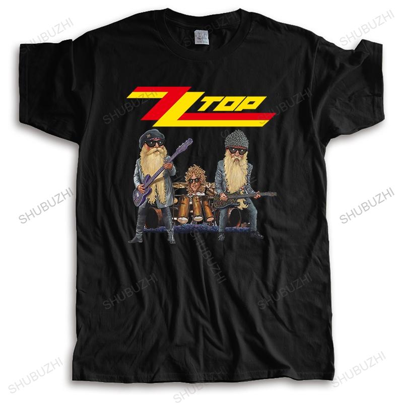 Cotton Tshirt Men Crew Neck Tops Classic ZZ Rock Band Funny Fashion Shubuzhi Casual Unisex Teeshirt Euro Size Brand Clothing