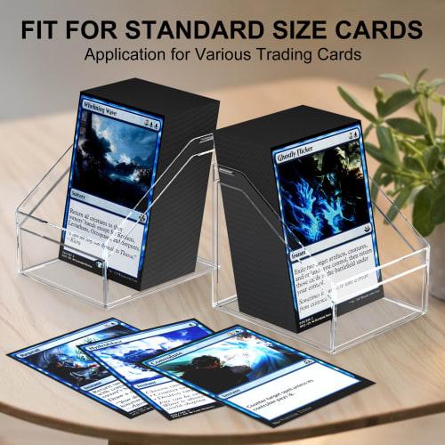 Mlikero Card Deck Case, 6-Pack Acrylic Commander Deck Box, Holds Over 100 Sleeved Cards, Includes 6 Dividers, Clear Card Storage Box for MTG, TCG, and