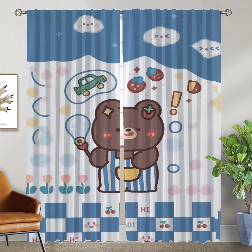 Verdunkelung Küchenvorhänge Kinderzimmer Bär Trennwand Heim Innenvorhänge für Kamera Fenster Vorhang Jalousien Halloween Dekoration