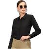 Style Quotient Women Solid Black Polycotton Regular Formal Shirt