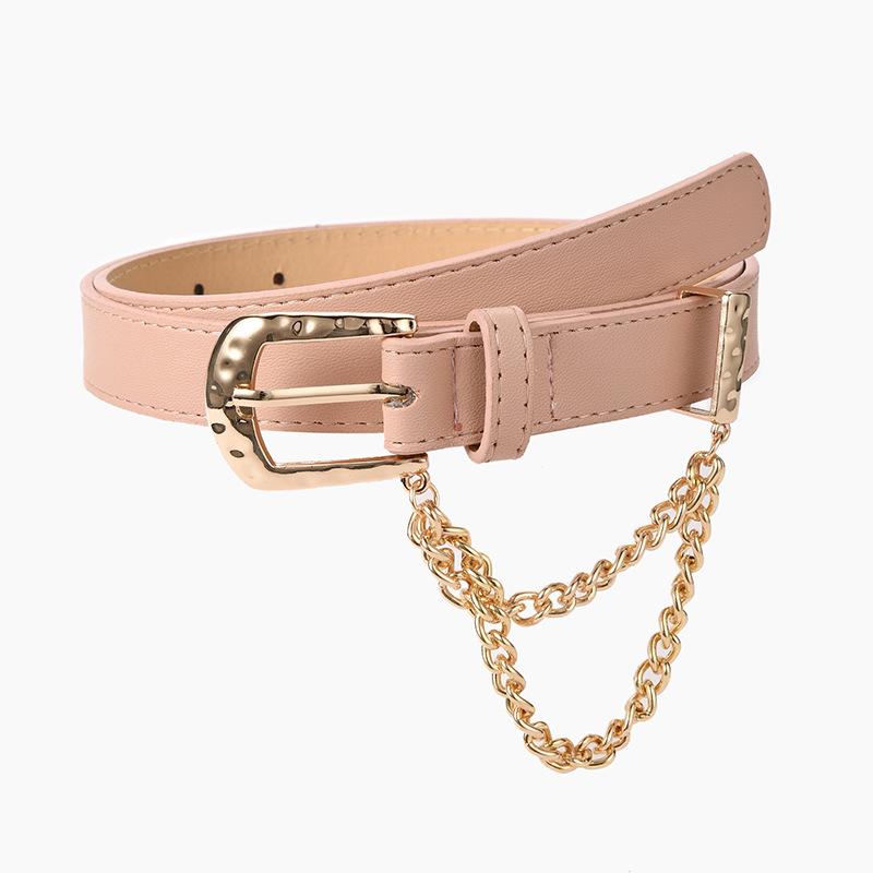 Pin Buckle Inlaid Short Chain Belt Jeans Decorative Clothing Belt Women