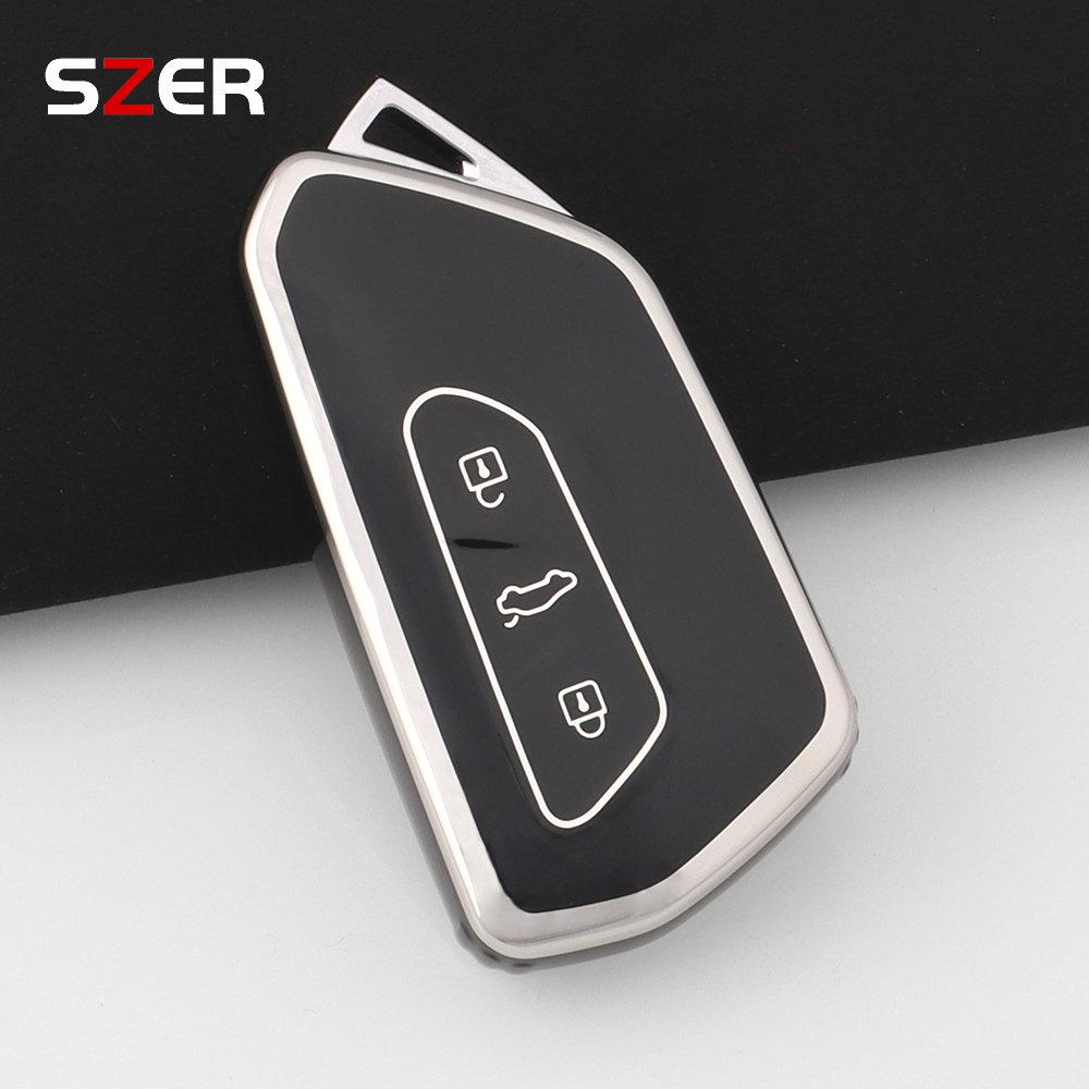 Fashion Tpu Car Key Case For Vw Volkseagen Golf 8 Mk8 Id.3 Id.4 Cupra Skoda Octavia A8 Seat Leon Mk4 Formentor Tarraco