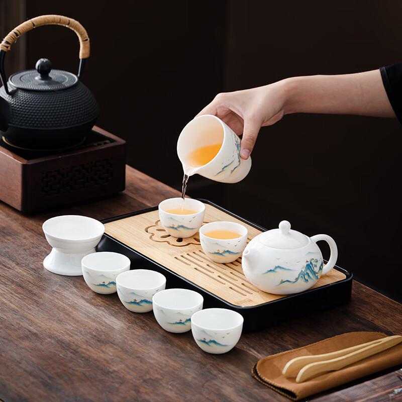 Sheep Fat White Porcelain Kung Fu Tea Set