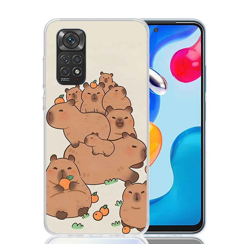 Funny Capybara Cartoon Animal Phone Case For Xiaomi Redmi Note 13 14 15 Pro Plus 12S 12 14S 11S 11E 10 10S 11 11T 5G 4G Cover Co