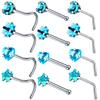 4PCS Surgical Steel Heart Nose Ring Stud Pack Real Star L Shape Nose Piercing Stud Set Square Nose Rings Set Piercing Nariz Lote