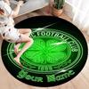Celtic FC Wappen Benutzerdefinierter Name Runder Teppich Teppich für Wohnzimmer Schlafzimmer Sofa Spielzimmer Dekor Rutschfeste Bodenmatte