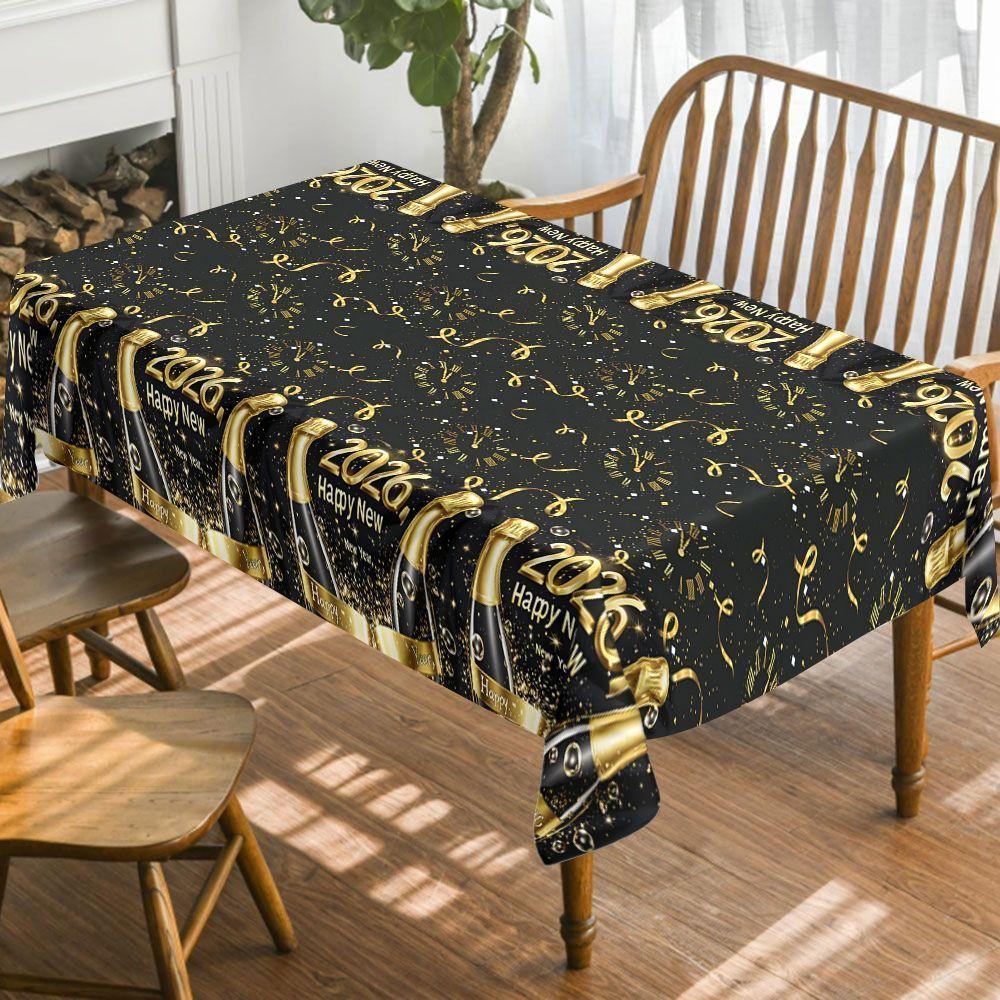 Happy New Year 2026 Tablecloth, Atmospheric Photo Backdrop, Home Decor Placemat, Nordic Style Cover Cloth