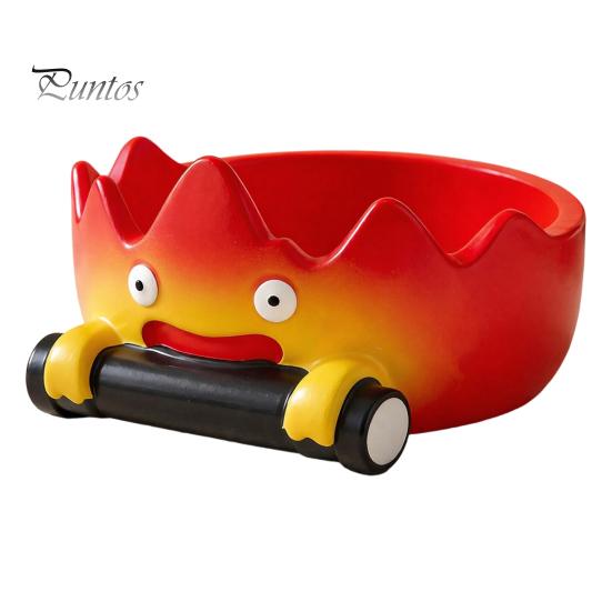 Flame Cartoon Resin Statue Calcifer Storage Tray, Creative Fire-Shaped Catchall Space Saving Entryway Tray Decor, Waterproof Decorative Organizer for