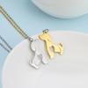 Süße Katze Hund Halskette Damen Mädchen Edelstahl Kalte Farbe Mode Tier Anhänger Halskette Schmuck Geschenk für Freundin