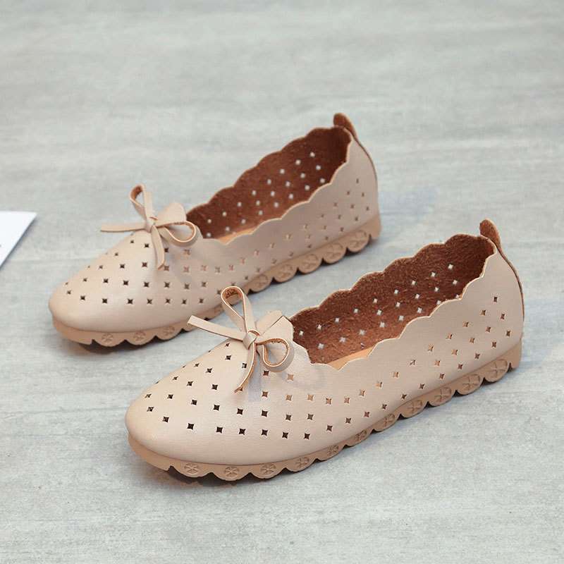 Doudou Shoes Female Mother Shoes Spring and Autumn Flat-bottomed Casual Single Shoes One Pedal Lazy Shoes White Nurse Shoes
