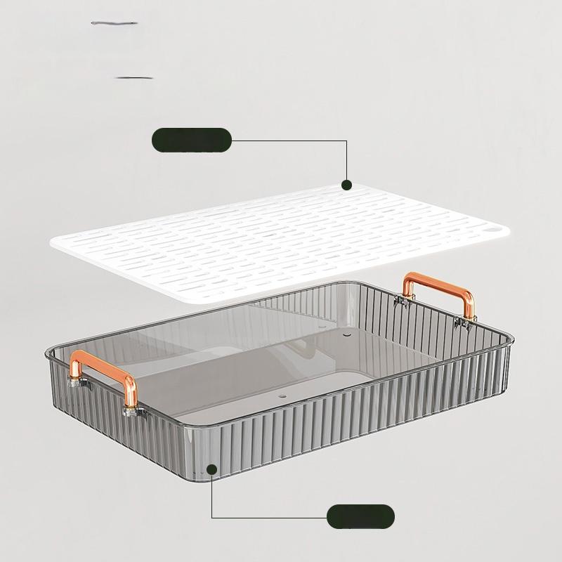 Vassoio da tè in stile maniglia per casa e cucina, vassoio da portata portatile per tavolo da tè Chaban, vassoio decorativo in plastica