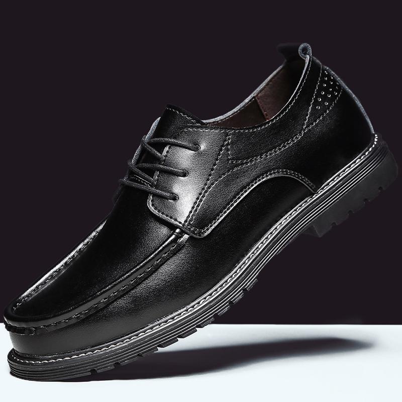 Men Shoes Lace Up Fashion Casual Leather Men's Dress Shoes British Breathable Groom Platform Wedding Party Shoes Male