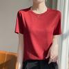 Women's Summer New Round Neck Short Thin Section of Soft Skin-friendly T-shirt Versatile Short-sleeved