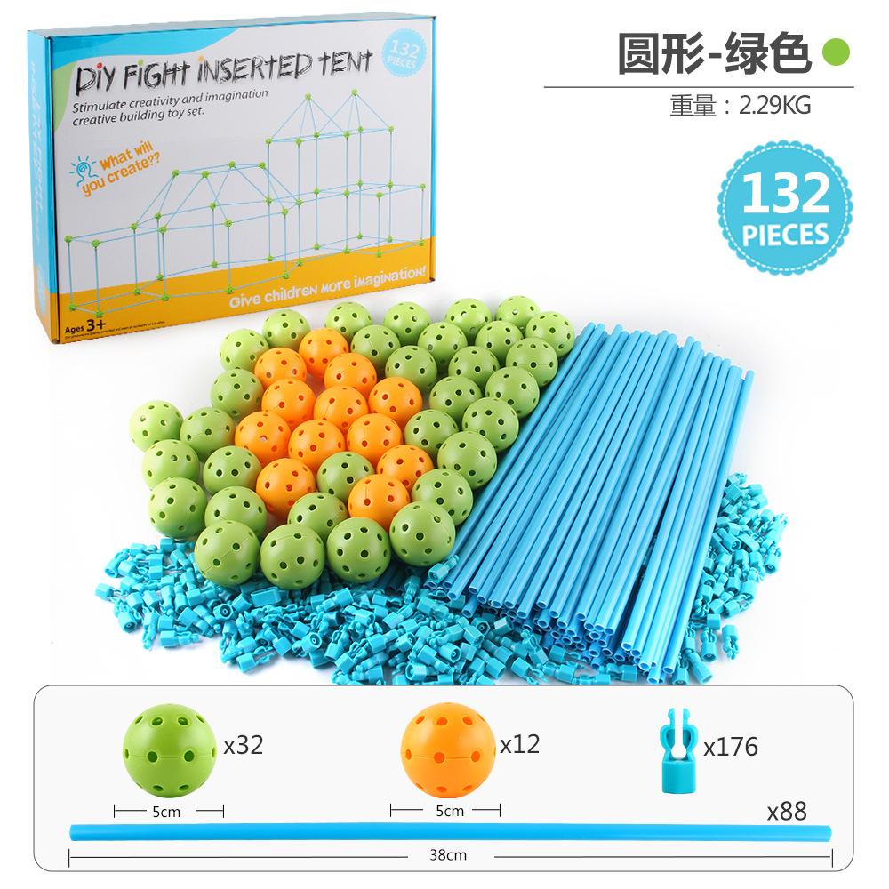 132 Pieces Of Science And Education Collage Tents, Castle Game Houses, Bead Diy Tents, Children'S Building Assembly Toys