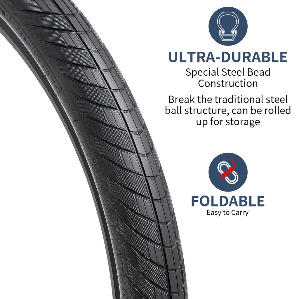 YunSCM Two 27.5 x 2.40 Tires, 27.5x2.40 60-584 Bicycle Tires, Suitable for 27.5" 2.40 Mountain Bikes and Cross Bikes, Y-147-A