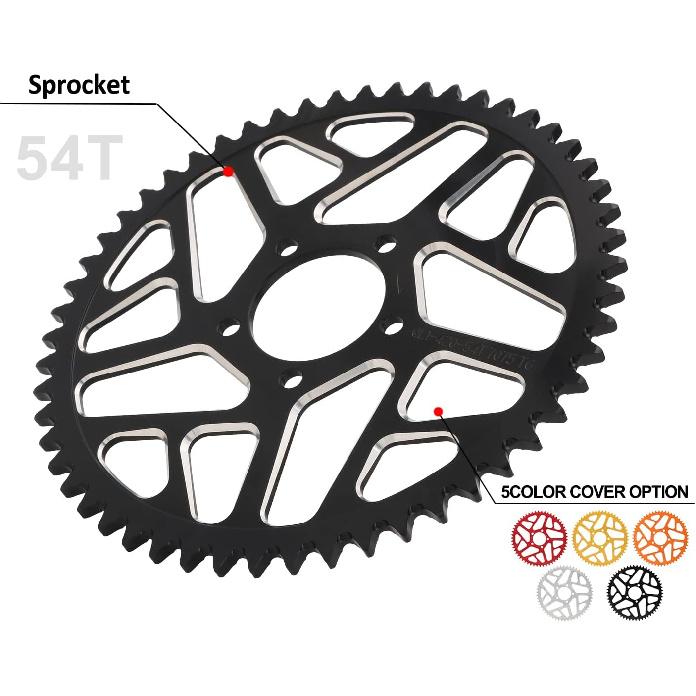 

JFG RACING Sur Ron 54T Sprocket,Sur Ron Rear Sprocket Sprocket 54 Tooth Aluminum Alloy For Sur Ron Surron Light Bee S/X Segway X160/X260 Electric