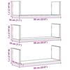 VidaXL Étagères murales 3 pcs gris béton 58x18x18 cm bois d'ingénierie 853284