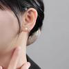 Heart Ribbed Stud Earrings for Women - Fashionable and Versatile Ear Cartilage Accessories