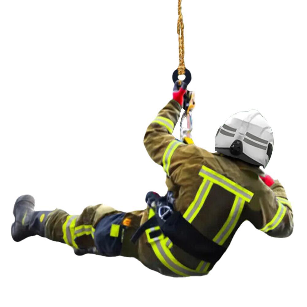 2D Christmas Firefighter Pendant Christmas Pendant Dwarf Car Pendant Statue Craft Party Accessories Decoration new year 2025