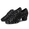 Women's Genuine Leather Latin Dance Shoes - Medium High Heel, Soft Sole for Modern, Ballroom, & Sailor Dance