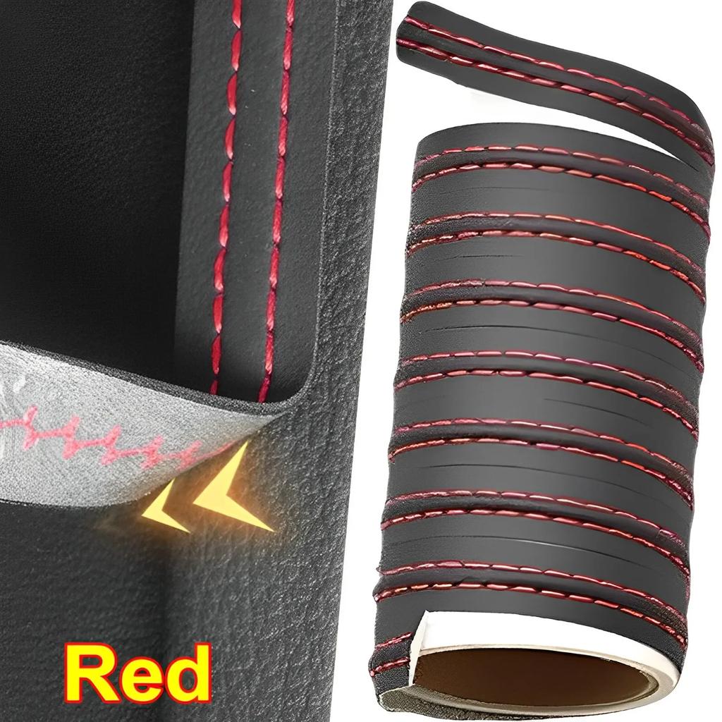 Car Interior DIY Strips Universal Decorative PU Leather Woven Trim Strips for Door Dashboard Stickers Car Protection Stickers
