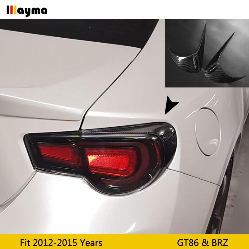 Carbon Fiber Rear headlight Covers Eyelids Eyebrows Trims For Toyota GT86 2012 - 2015 For Scion FR-S 86 For Subaru BRZ 2pcs