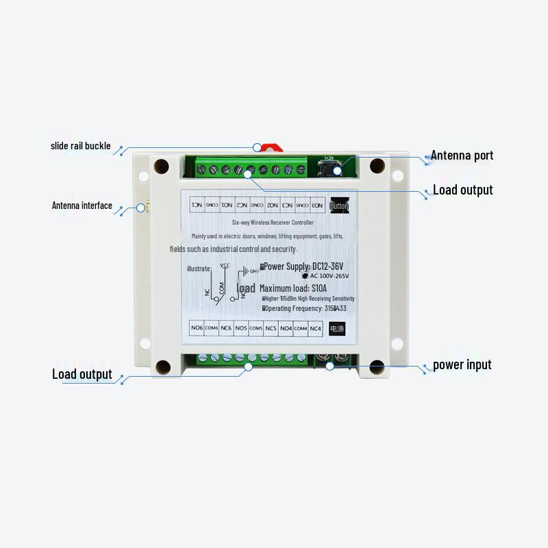 FSK868MHz 220V 6-Channel Wireless Motor Crane Controller